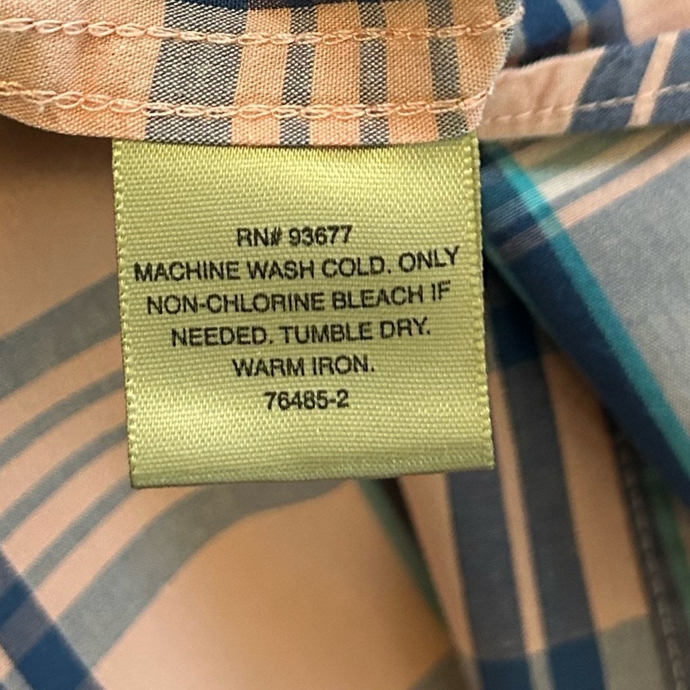 FOUNDRY COMFORT STRETCH XLT PINK BLUE BUTTON UP SHORT SLEEVE PLAID TOP cotton - Picture 7 of 8